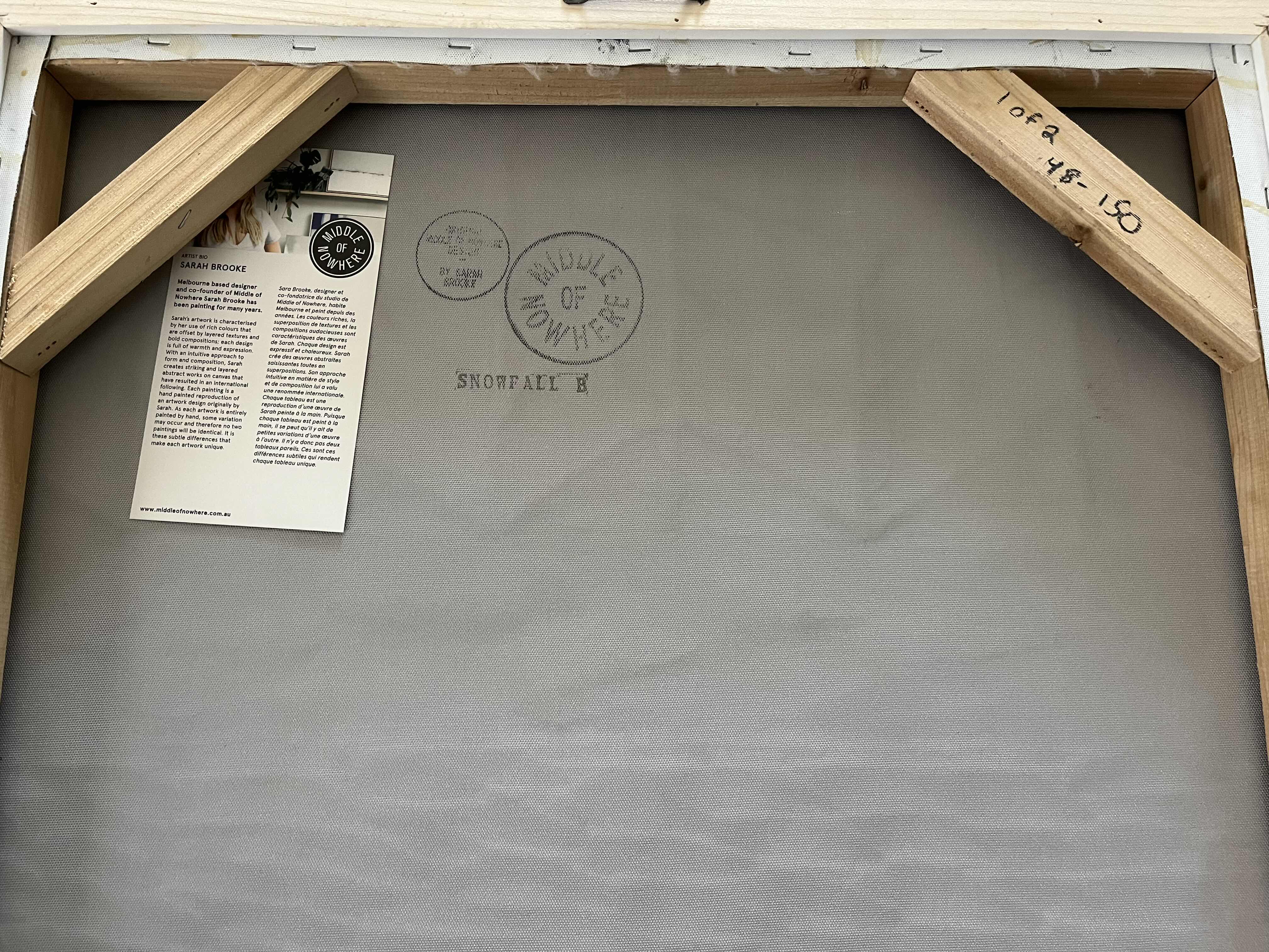 Photo 1 of MIDDLE OF NOWHERE SNOWFALL-B BY SARAH BROOKE FRAMED CANVAS ARTWORK 25” X 25”