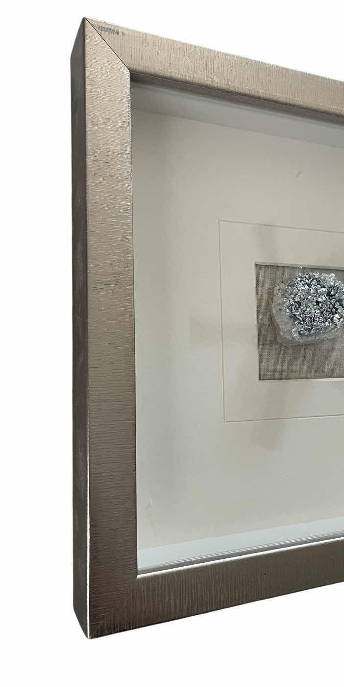 Photo 1 of METALLIC CRUSTED QUARTZ ROCK  SHADOW BOX WALL ART 24” X 2” H12”