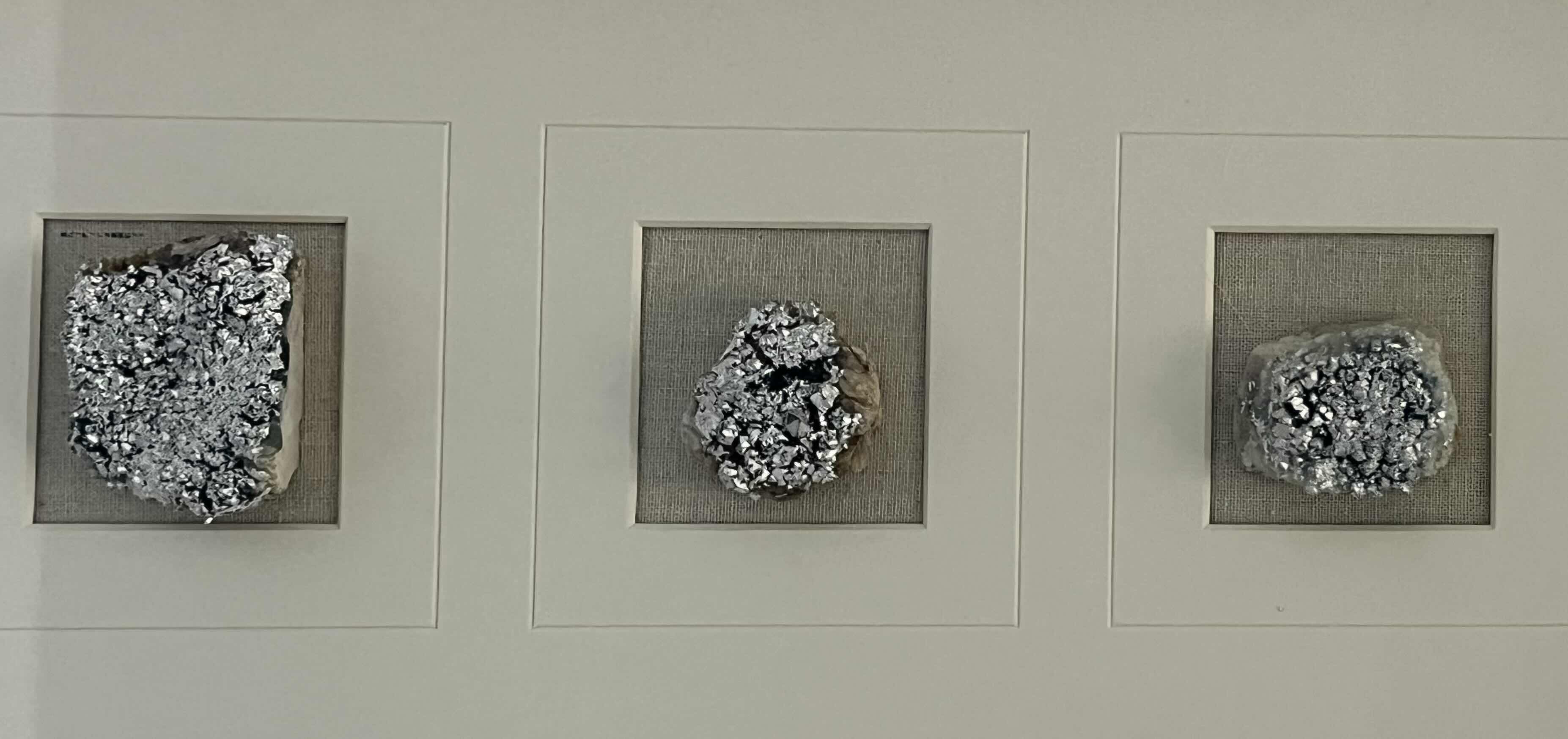 Photo 1 of METALLIC CRUSTED QUARTZ ROCK  SHADOW BOX WALL ART 24” X 2” H12”