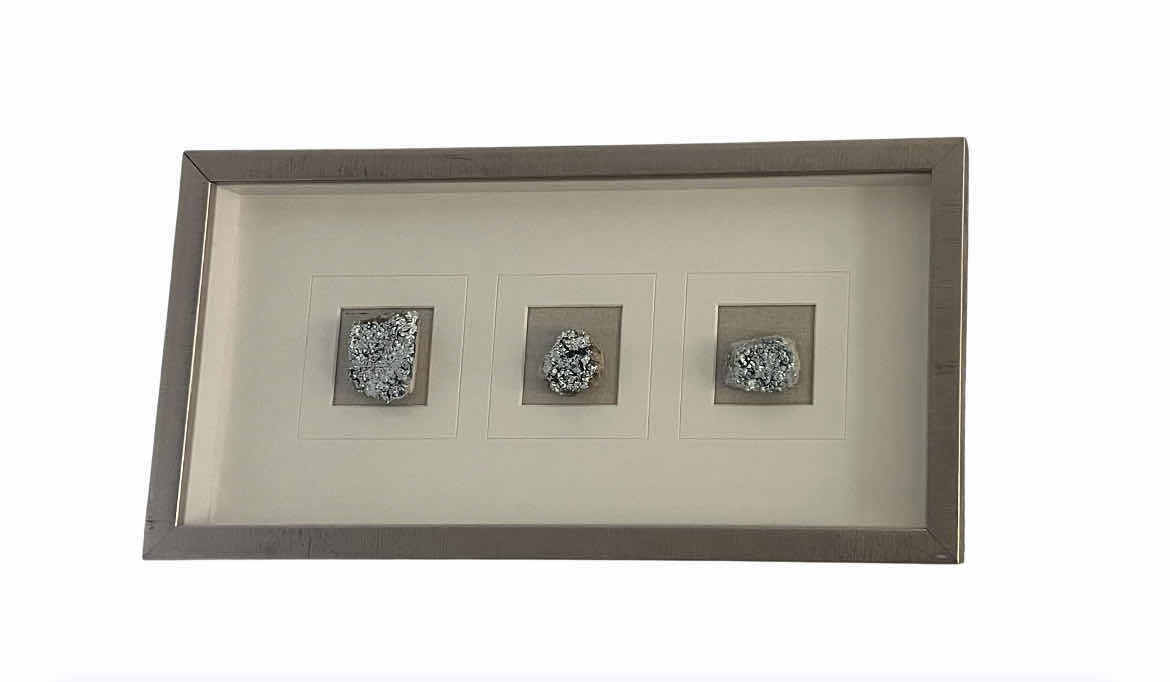 Photo 1 of METALLIC CRUSTED QUARTZ ROCK  SHADOW BOX WALL ART 24” X 2” H12”