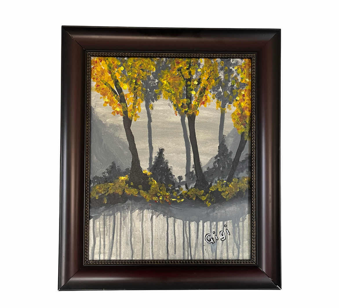 Photo 1 of FALL TREES SIGNED BY GIGI FRAMED CANVAS ARTWORK 21” X 25”