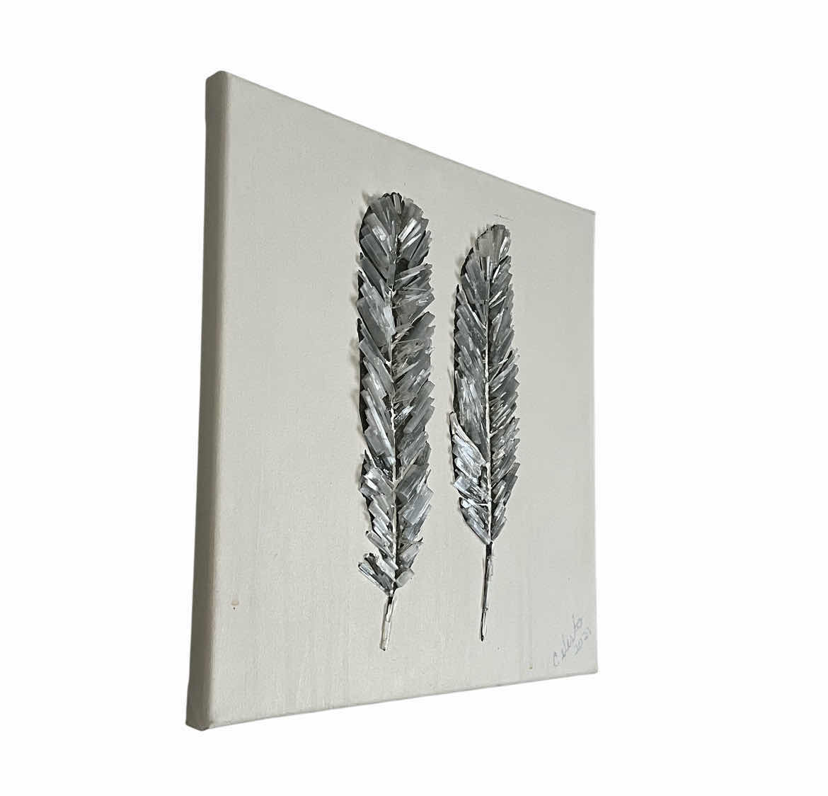 Photo 1 of 3D FEATHERS SIGNED BY CELESTO 2021 CANVAS ARTWORK 12” X 12”