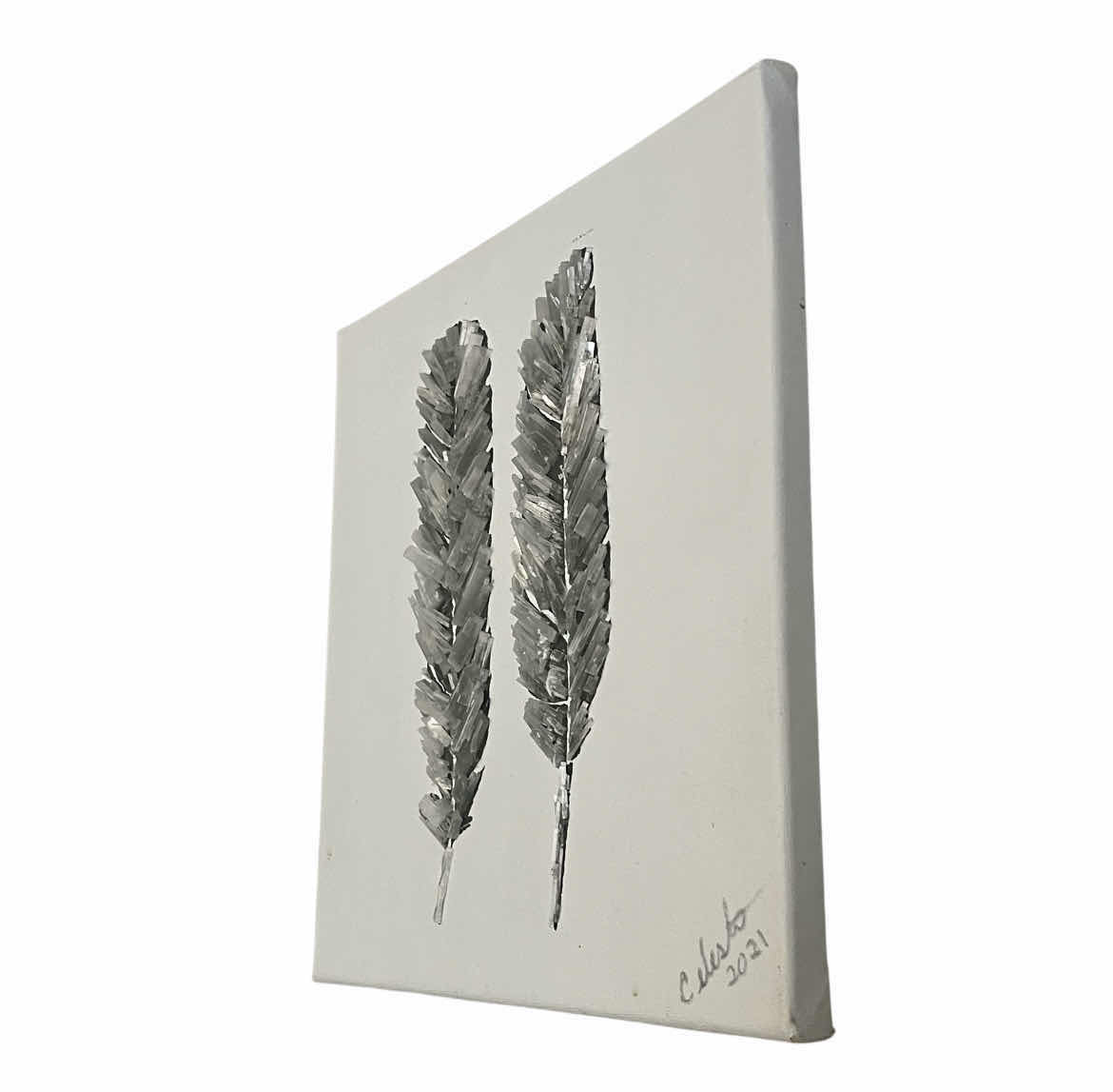 Photo 1 of 3D FEATHERS SIGNED BY CELESTO 2021 CANVAS ARTWORK 12” X 12”