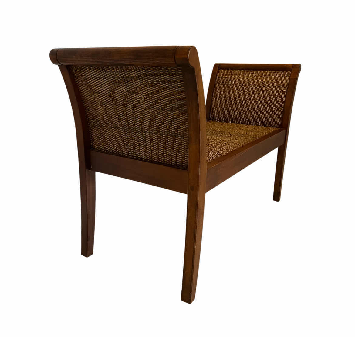 Photo 1 of PIER ONE WOVEN WOOD FRAMED BENCH 44” X 18” H27”