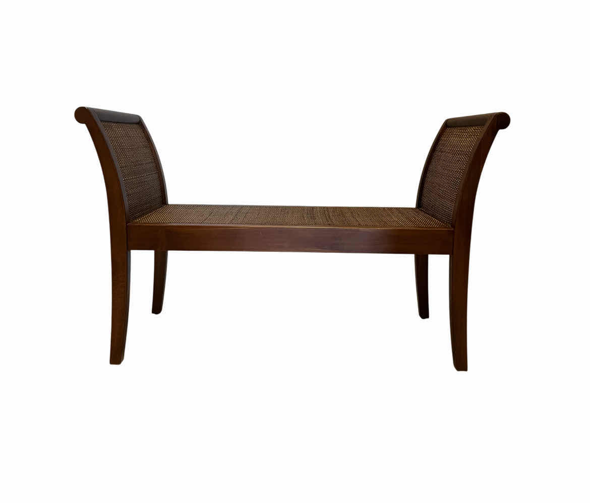 Photo 1 of PIER ONE WOVEN WOOD FRAMED BENCH 44” X 18” H27”