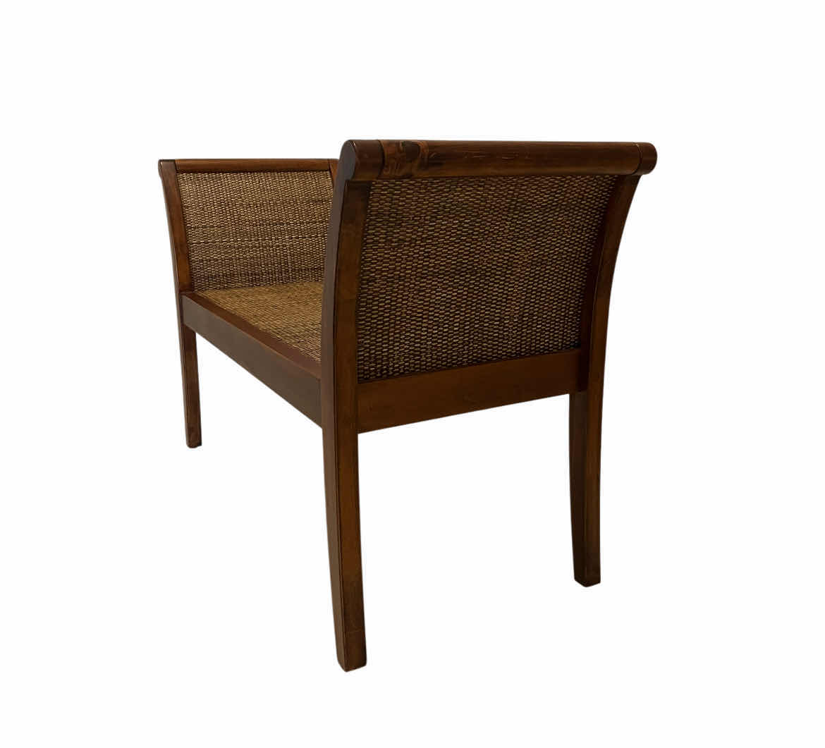 Photo 1 of PIER ONE WOVEN WOOD FRAMED BENCH 44” X 18” H27”