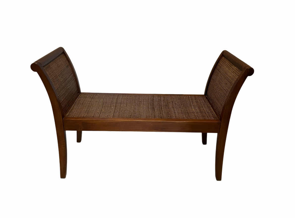 Photo 1 of PIER ONE WOVEN WOOD FRAMED BENCH 44” X 18” H27”