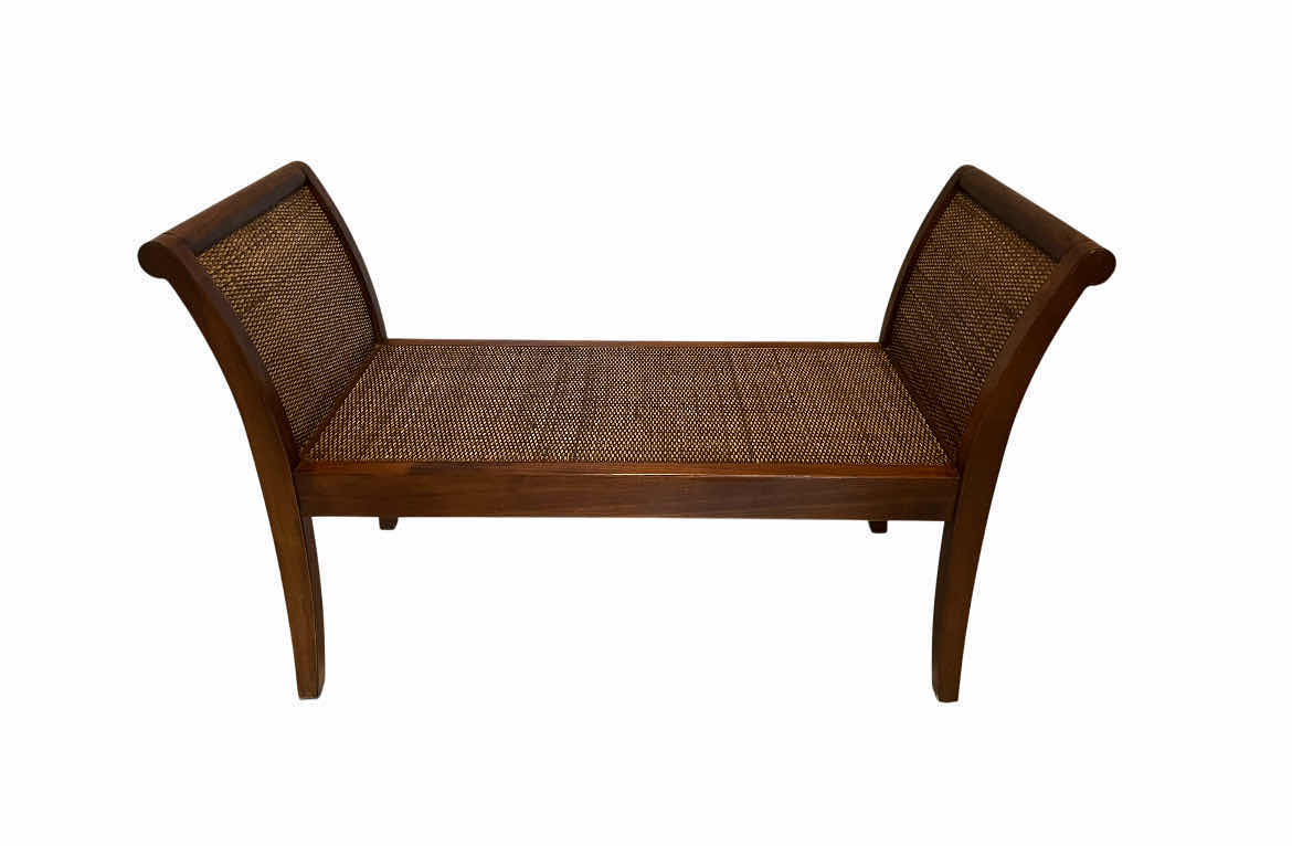 Photo 1 of PIER ONE WOVEN WOOD FRAMED BENCH 44” X 18” H27”