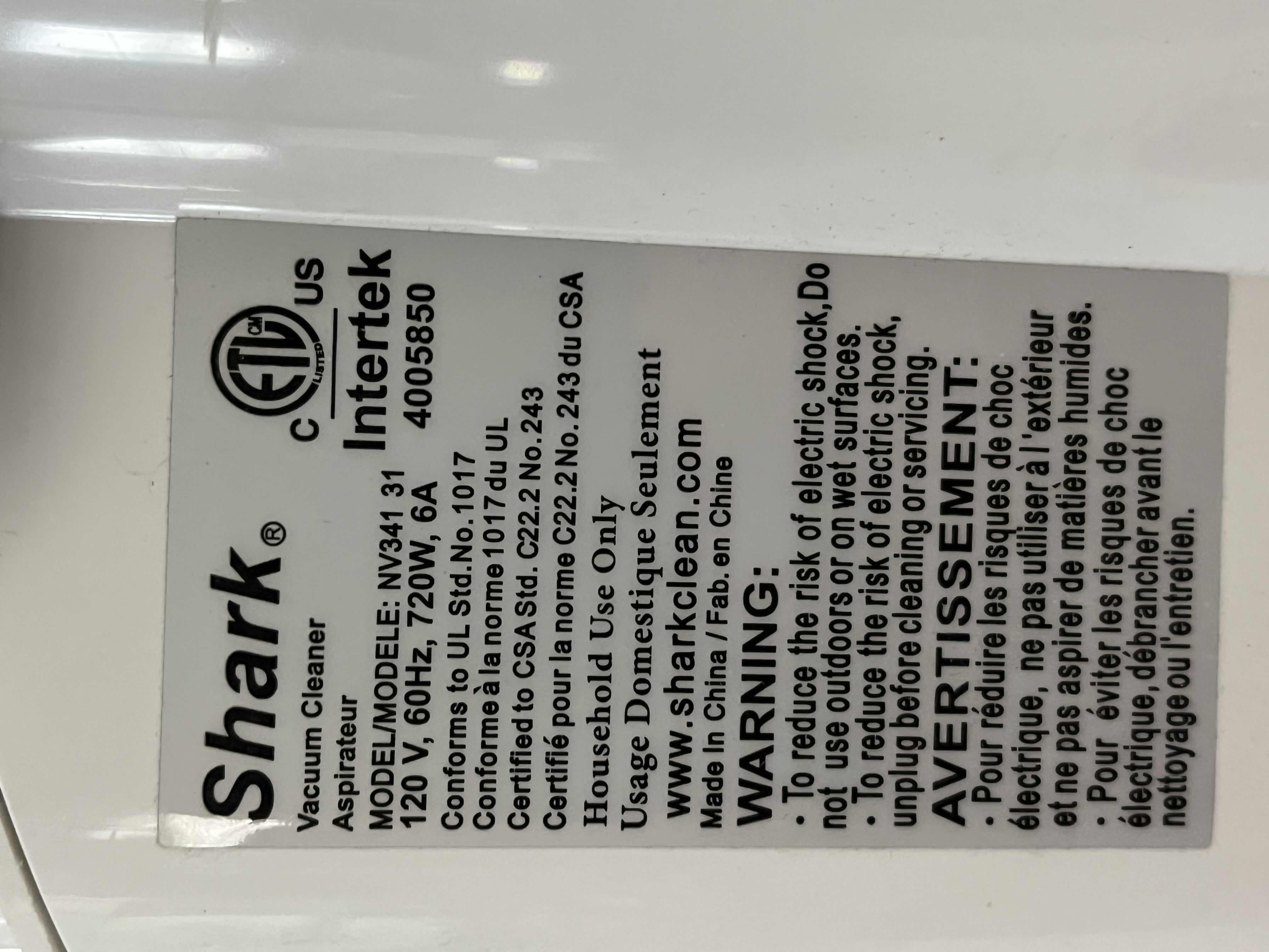 Photo 1 of SHARK ROTATOR VACUUM CLEANER MODEL NV34131