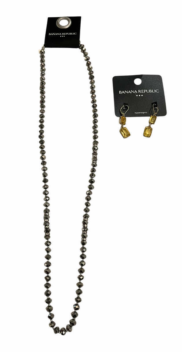 Photo 1 of NEW BANANA REPUBLIC FASHION JEWELRY 30” NECKLACE & EARRINGS