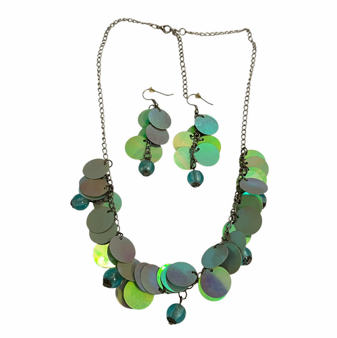 Photo 1 of FASHION JEWELRY NECKLACE & EARRINGS W BEADED BRACELETS (2)