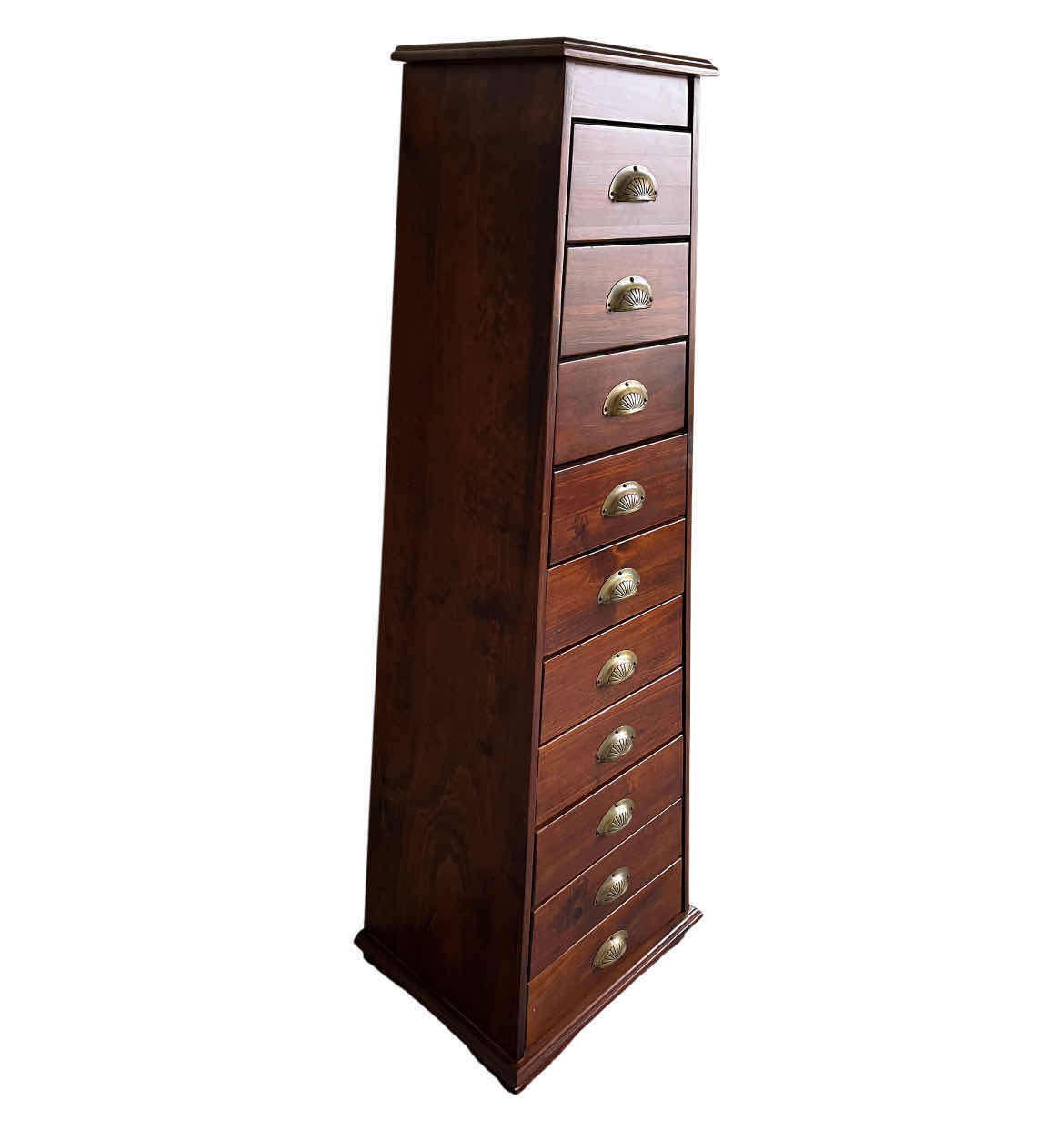 Photo 1 of PIER ONE PYRAMID 10 DRAWER MAHOGANY WOOD CHEST 16” X 20” H59”