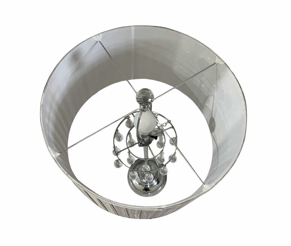 Photo 1 of PIER ONE ELEGANT DANGLE CHROME TABLE LAMP 18” X 32”