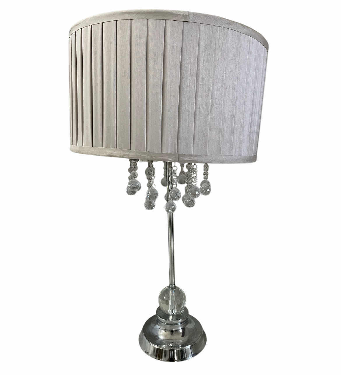 Photo 1 of PIER ONE ELEGANT DANGLE CHROME TABLE LAMP 18” X 32”