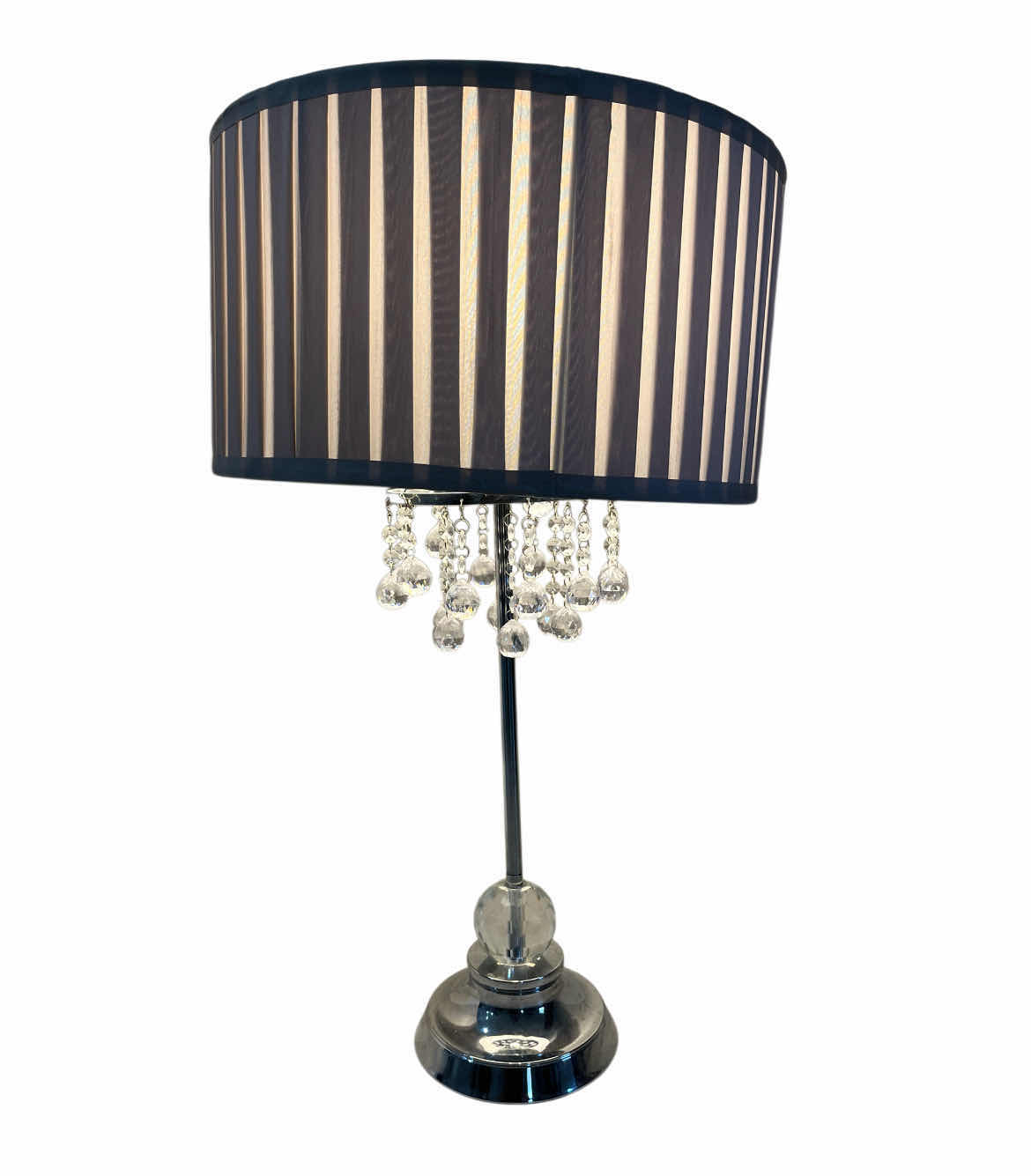 Photo 1 of PIER ONE ELEGANT DANGLE CHROME TABLE LAMP 18” X 32”