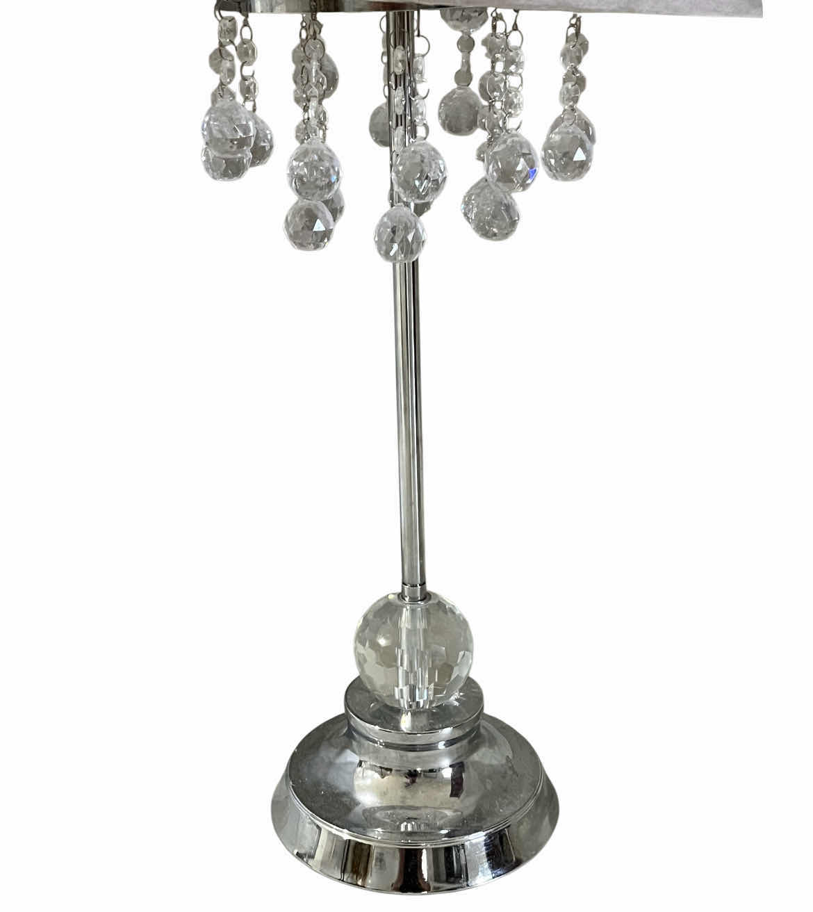 Photo 1 of PIER ONE ELEGANT DANGLE CHROME TABLE LAMP 18” X 32”