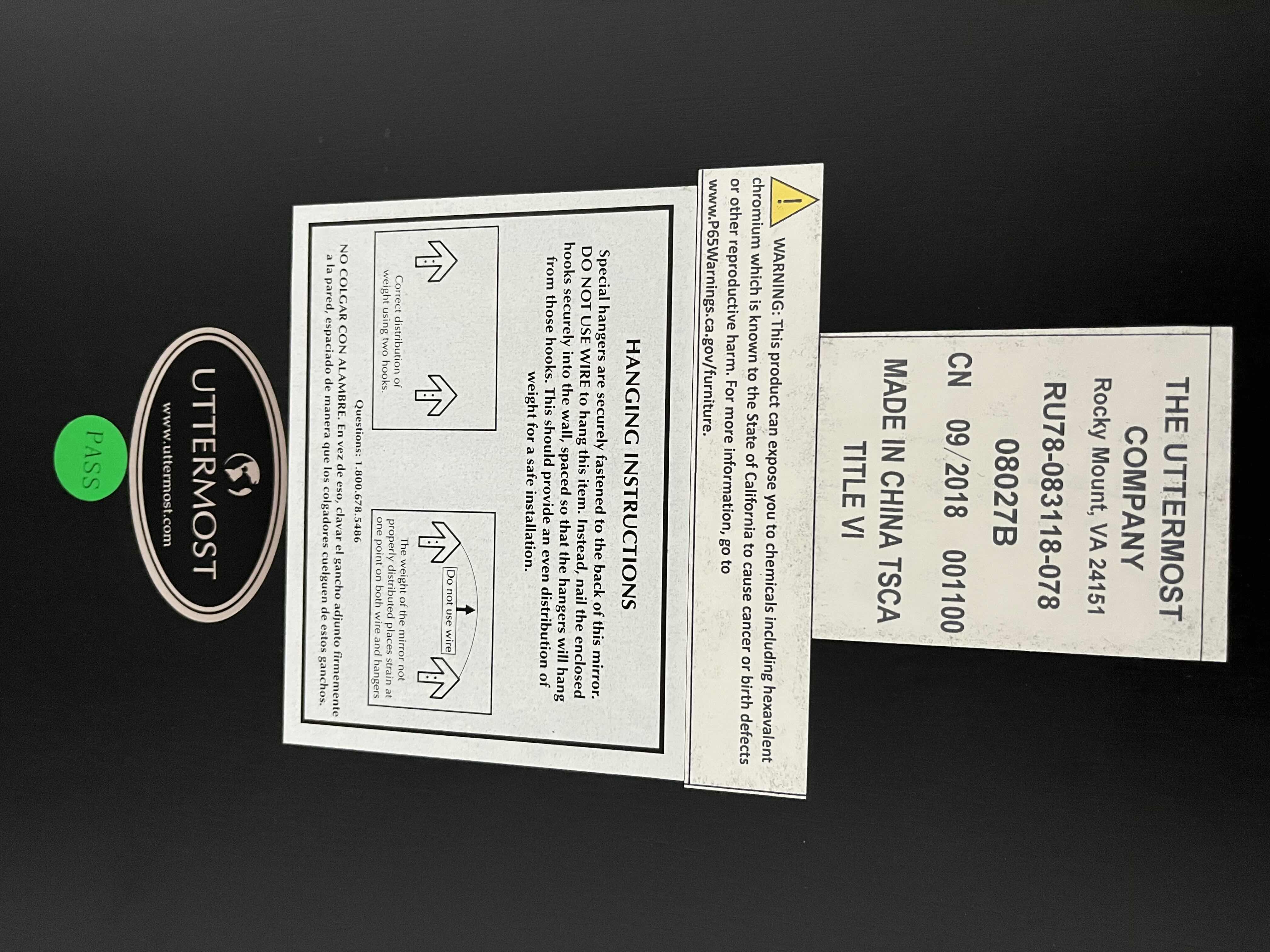 Photo 1 of UTTERMOST ALANNA VANITY MIRROR 22” X 2” H34”