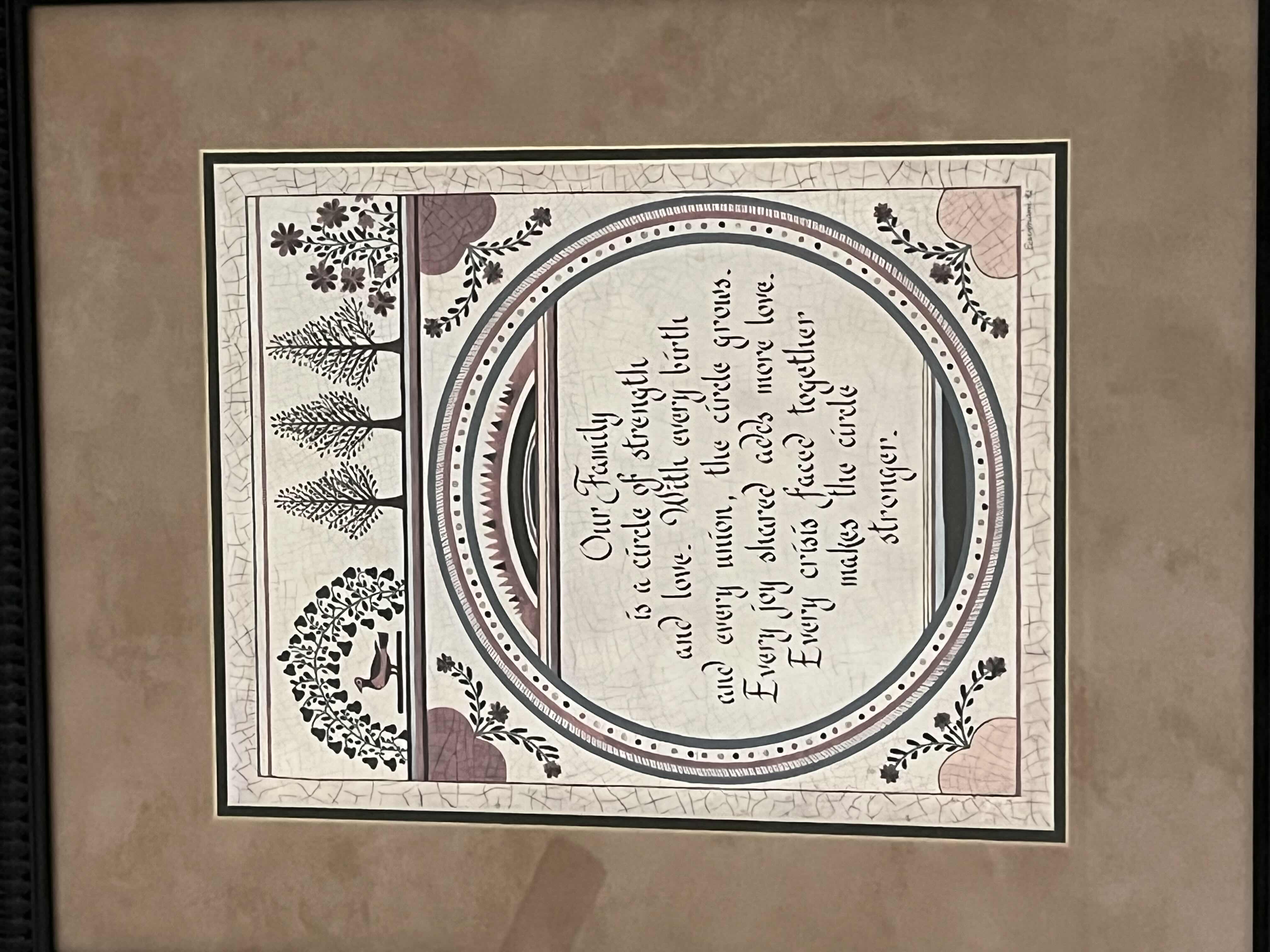 Photo 1 of OUR FAMILY FRAMED ARTWORK 19” X 23”