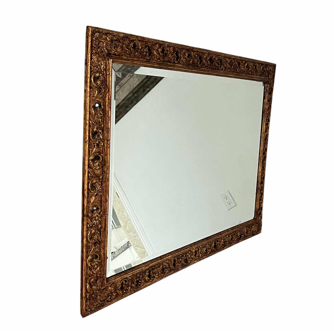 Photo 1 of ANTIQUE AGED GOLD FINISH WOOD FRAMED MIRROR 56” X 38”