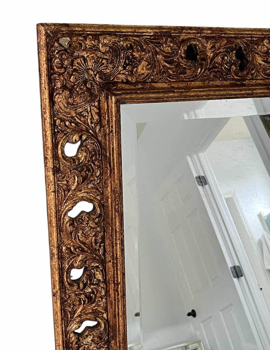 Photo 1 of ANTIQUE AGED GOLD FINISH WOOD FRAMED MIRROR 56” X 38”