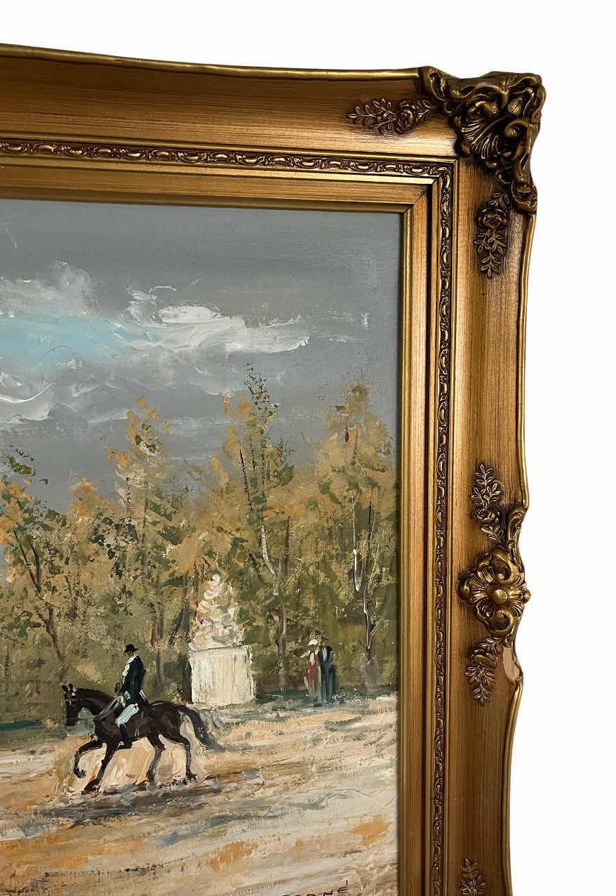 View 4 of EARLY-CENTURY VIENNA, AUSTRIA ORIGINAL OIL PAINTING SIGNED BY STANE CANVAS FRAMED ARTWORK 43” X 31”