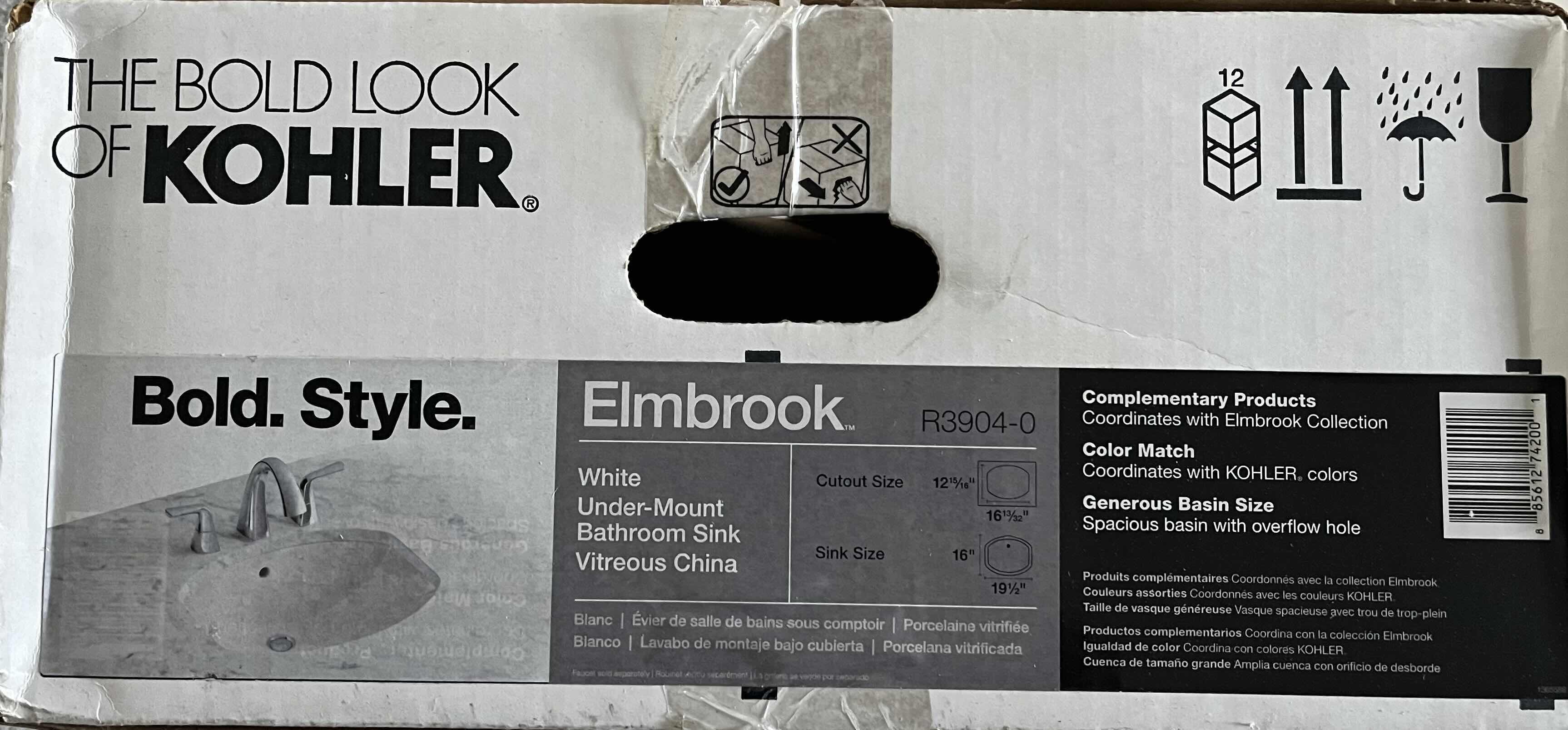 Photo 1 of NEW KOHLER ELMBROOK VITREOUS CHINA WHITE UNDER-MOUNT BATHROOM SINK R3904-0