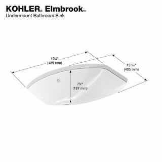 Photo 1 of NEW KOHLER ELMBROOK VITREOUS CHINA WHITE UNDER-MOUNT BATHROOM SINK R3904-0