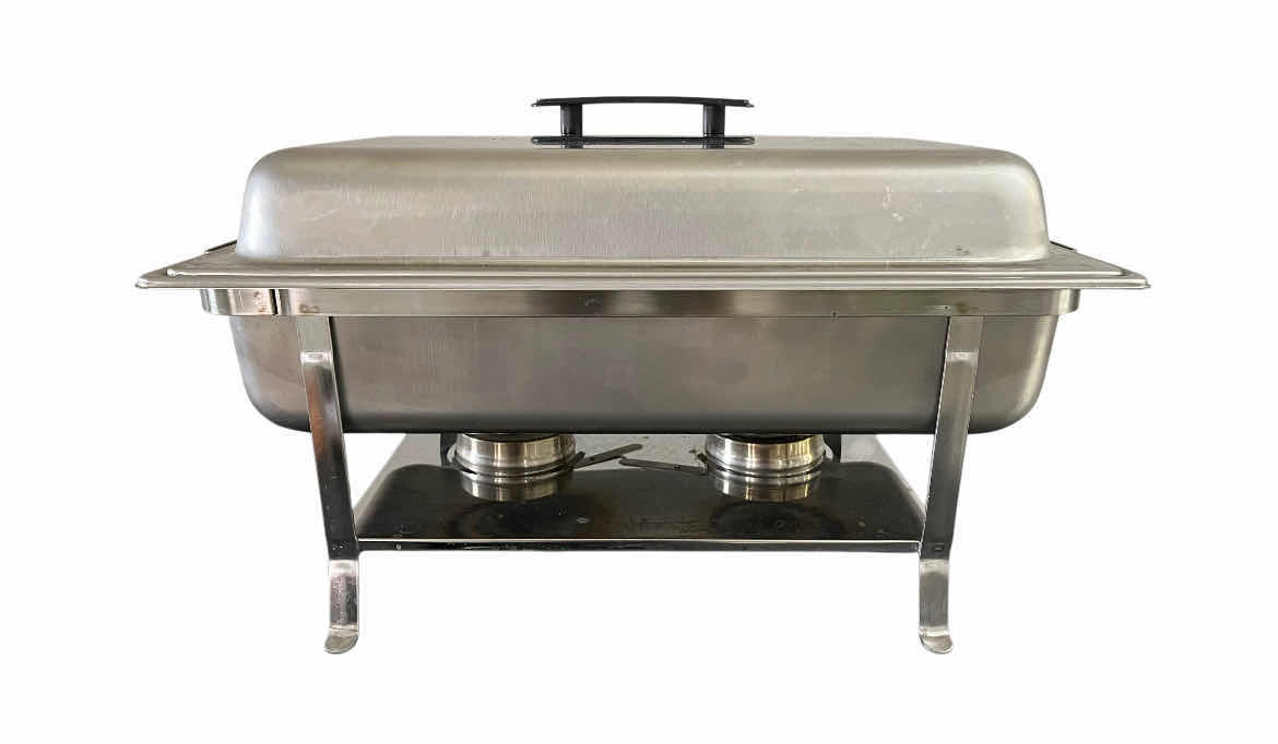 Photo 1 of POLAR WARE CONTINENTAL WELDED CHAFER FOOD WARMING STATION W LID & BOX 24” X 14” H12”