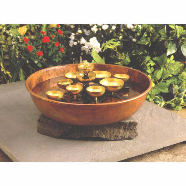 Photo 1 of WOODSTOCK CHIMES COPPER BOWL WATER BELL FOUNTAIN 16”