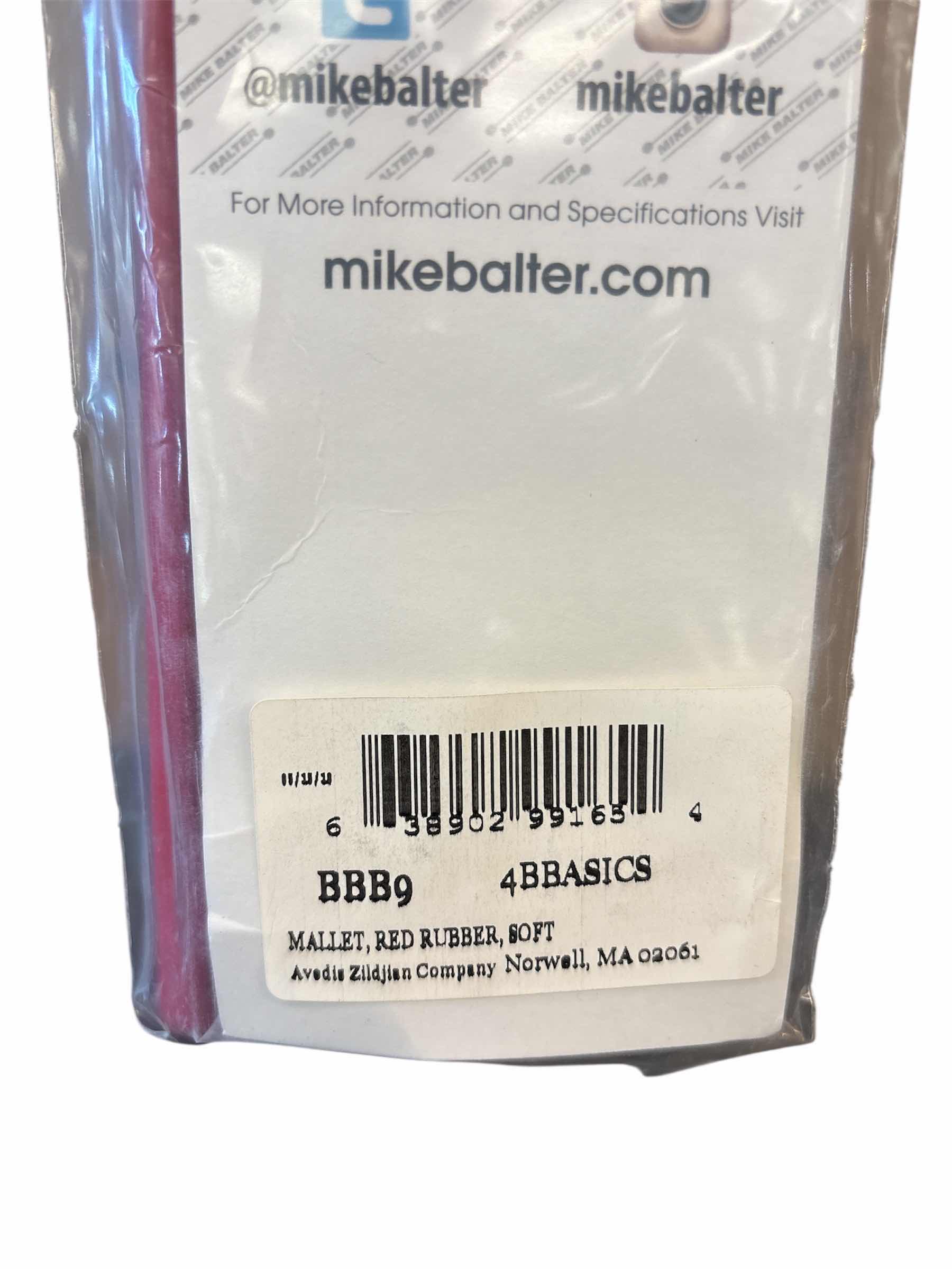 Photo 1 of NEW MIKE BALTER BASICS MALLETS, SOFT RED RUBBER W RED BIRCH HANDLES (BB9)