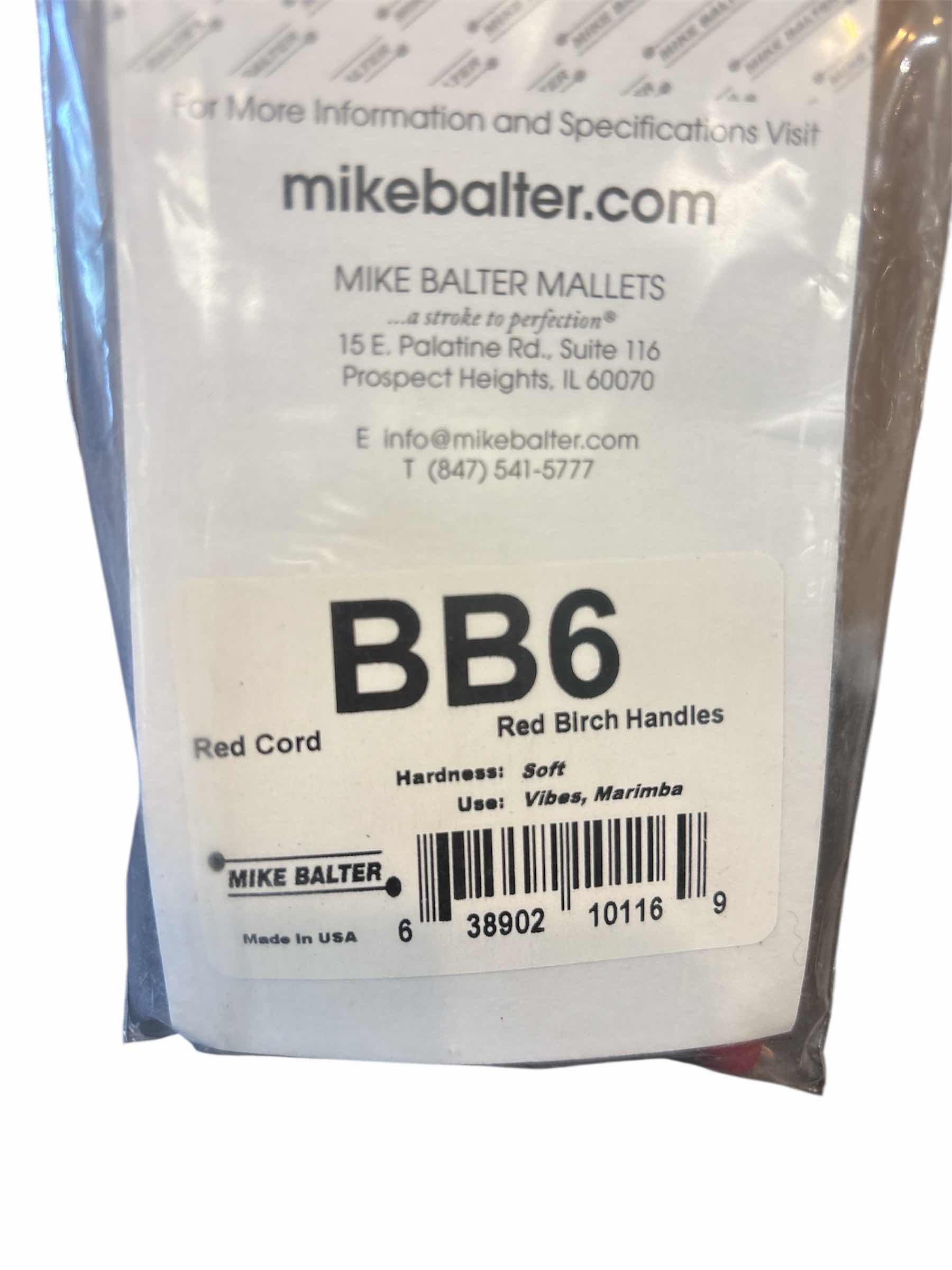 Photo 1 of NEW MIKE BALTER BASICS MALLETS, SOFT RED CORD W RED BIRCH HANDLES (BB6)