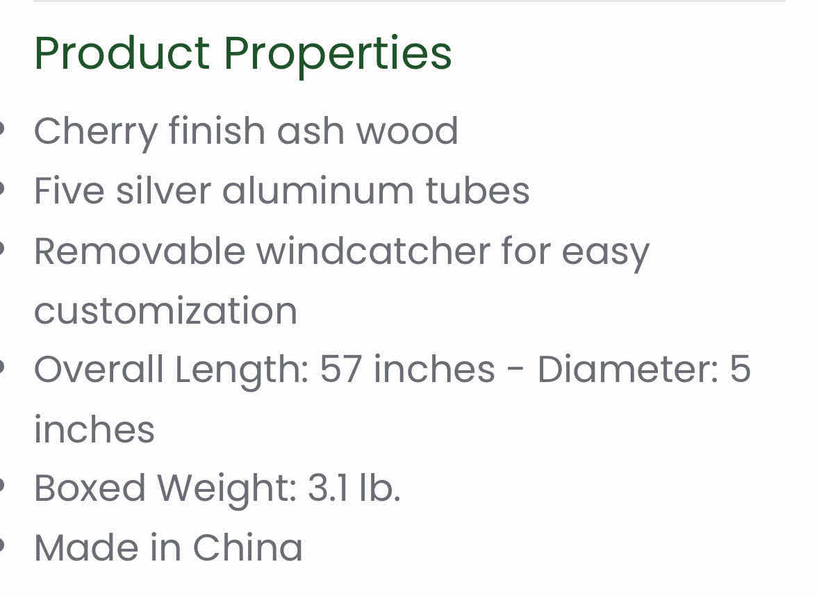 Photo 1 of NEW WOODSTOCK CHIMES ‘BIG BEN’, 57”