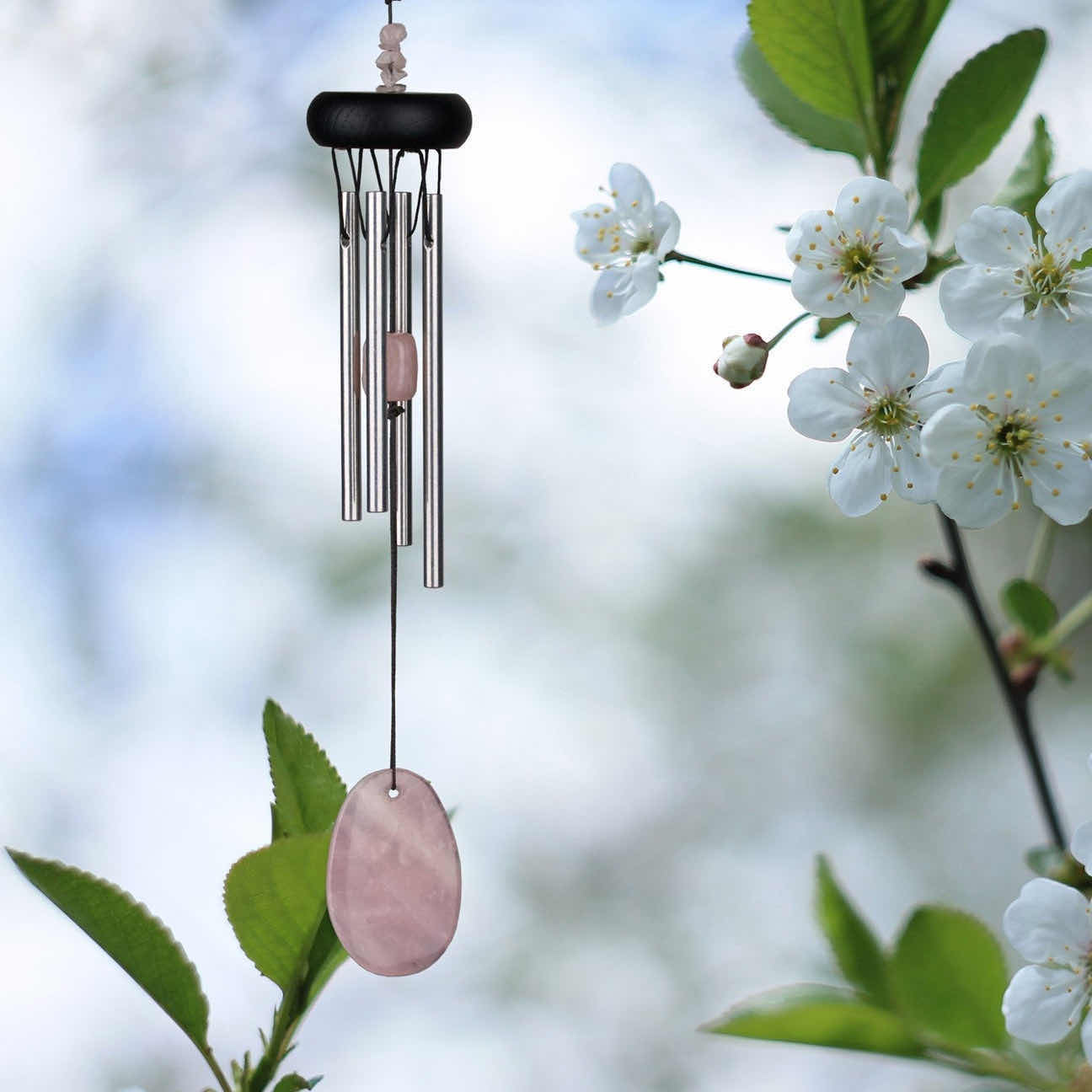 Photo 1 of NEW WOODSTOCK CHIMES PRECIOUS STONES 12” CHIME- ROSE QUARTZ