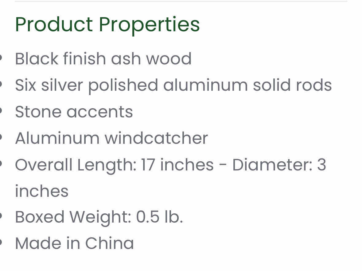 Photo 1 of NEW WOODSTOCK 17” CHAKRA CHIME- SEVEN STONES