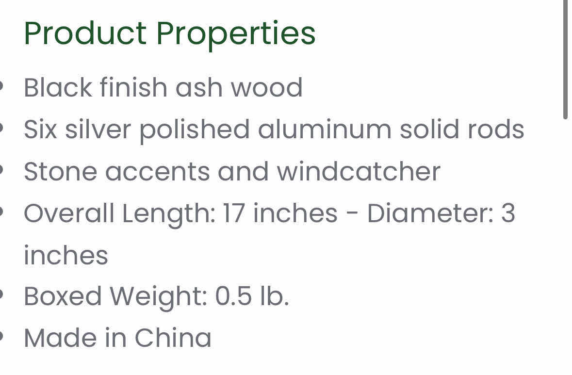 Photo 1 of NEW WOODSTOCK 17” CHAKRA CHIME- TURQUOISE