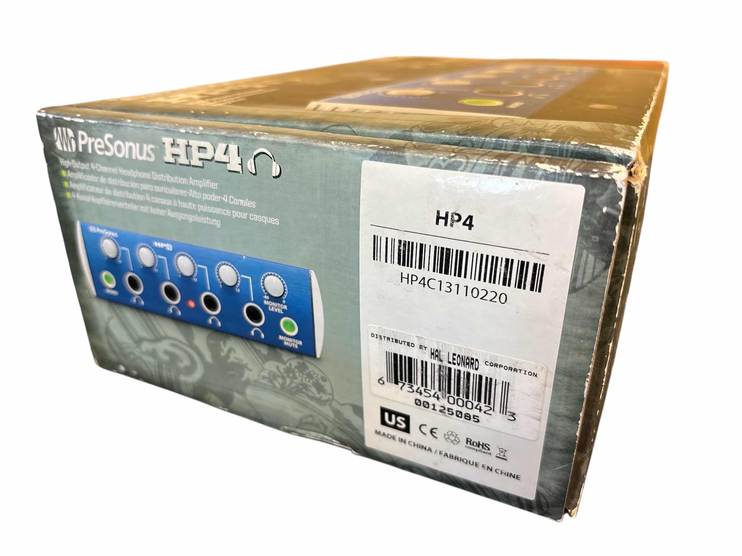 Photo 1 of NEW PRESONUS HIGH-OUTPUT 4-CHANNEL HEADPHONE DISTRIBUTION AMPLIFIER HP4