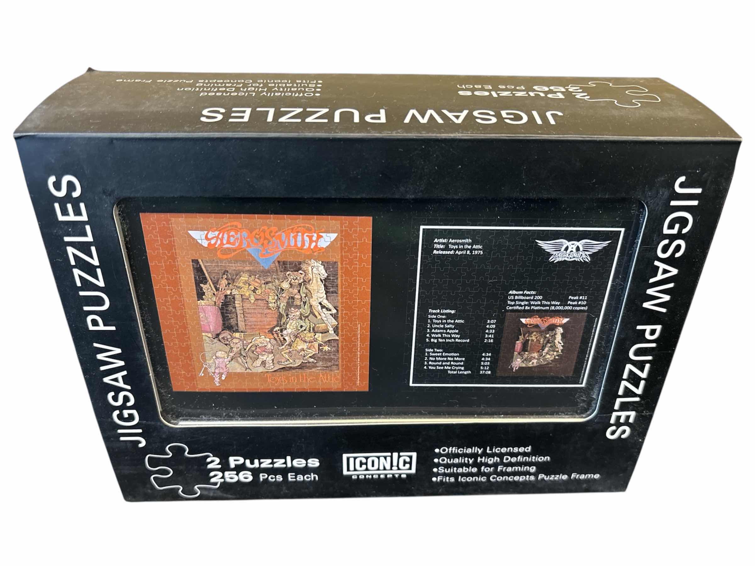 Photo 1 of NEW ICONIC CONCEPTS 2 PUZZLES, 256 PCS EACH- AEROSMITH TOYS IN THE ATTIC ALBUM COVER & BACK COVER