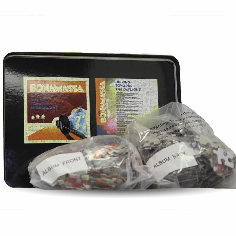 Photo 1 of NEW ICONIC CONCEPTS 2 PUZZLES, 256 PCS EACH- JOE BONAMASSA DRIVING TOWARDS THE DAYLIGHT ALBUM COVER & BACK COVER