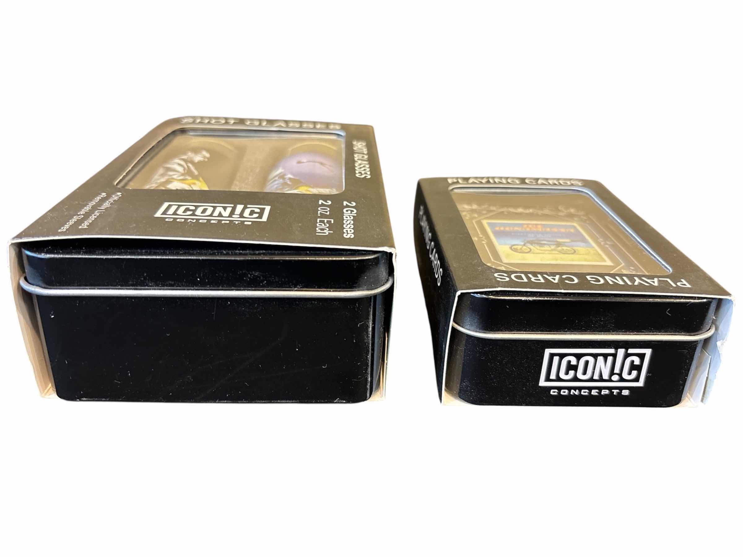 Photo 1 of NEW ICONIC CONCEPTS JOE BONAMASSA 2 OZ SHOT GLASS SET OF 2 & SET OF PLAYING CARDS