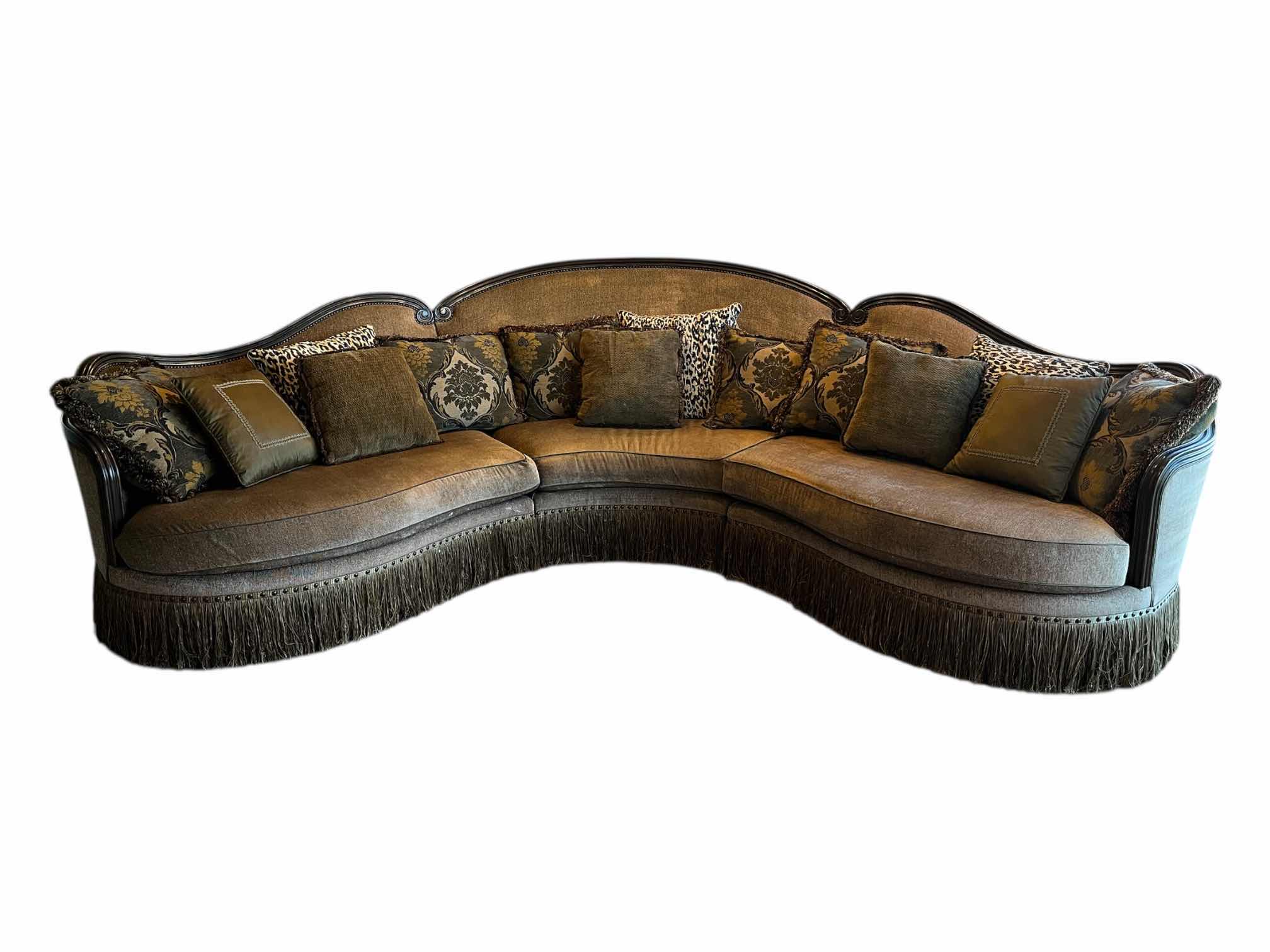 Photo 1 of ART FURNITURE GIOVANNA COLLECTION WEDGE SECTIONAL SOFA W THROW PILLOWS (509517-5427ab) 155” X 74” H47” READ NOTES