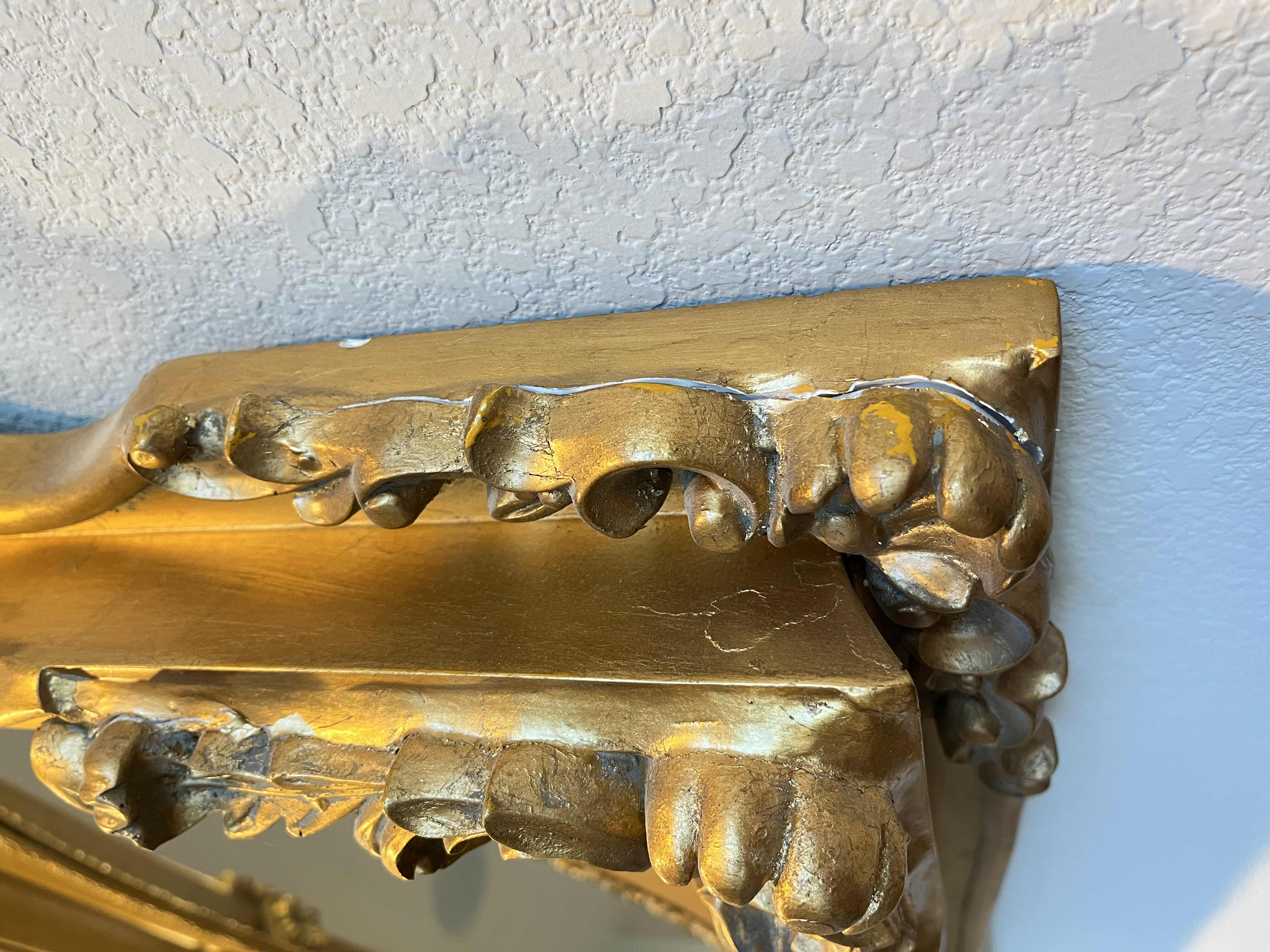 Photo 1 of ANTIQUE BAROQUE STYLE GOLD FINISH WOOD FRAMED MIRROR 79” X 4” H35.5”