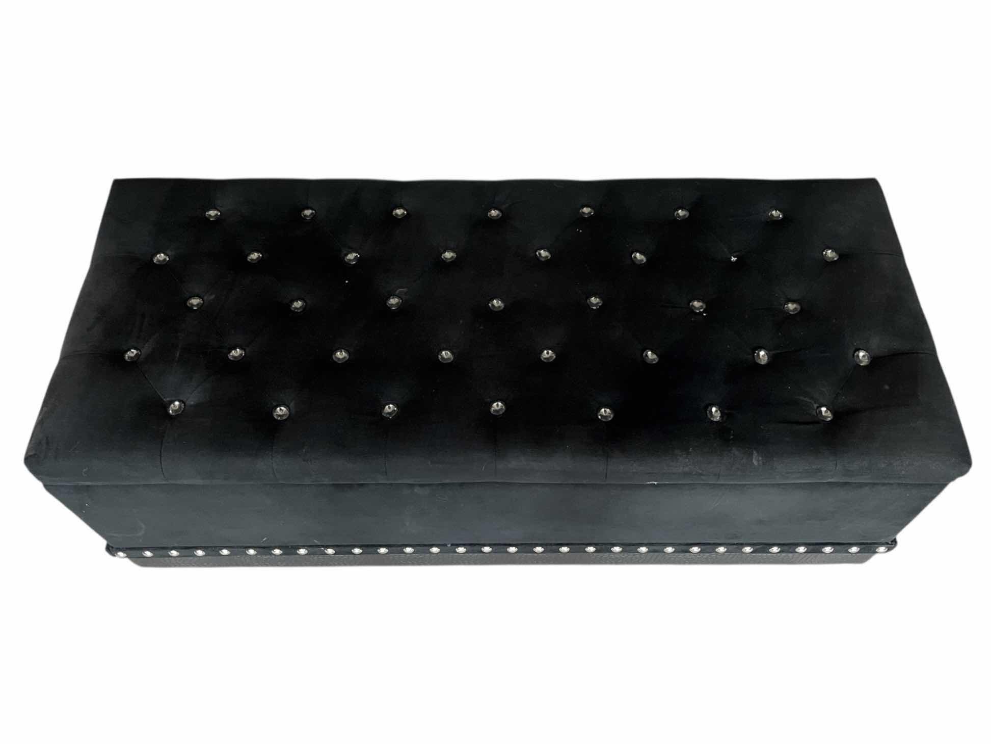 Photo 1 of COASTER BARZINI BLACK UPHOLSTERED STORAGE CHEST 44.5” X 19” H18”