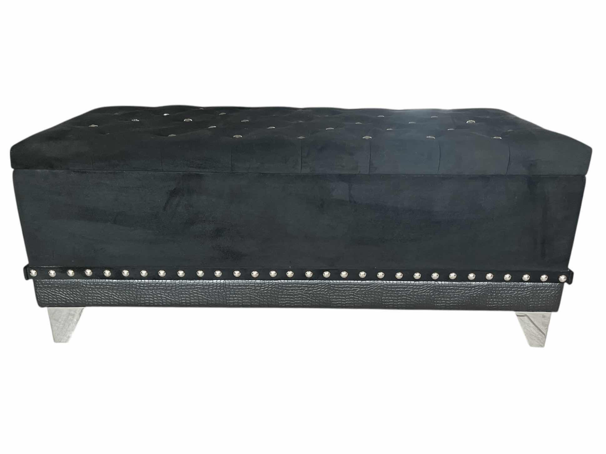 Photo 1 of COASTER BARZINI BLACK UPHOLSTERED STORAGE CHEST 44.5” X 19” H18”