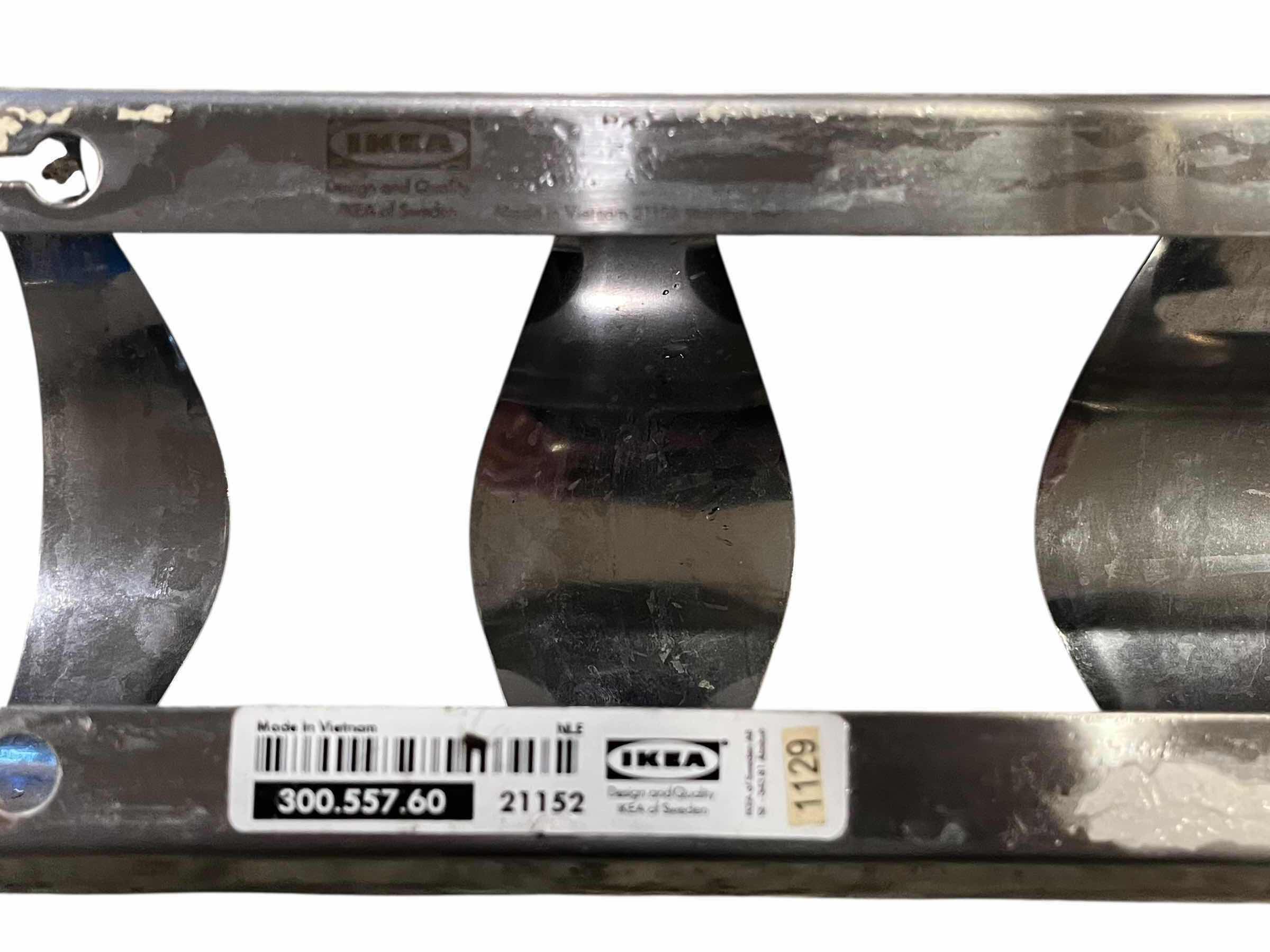 Photo 1 of IKEA STAINLESS STEEL WALL MOUNT WINE RACKS (2) 5” X 3.5” H17.75”