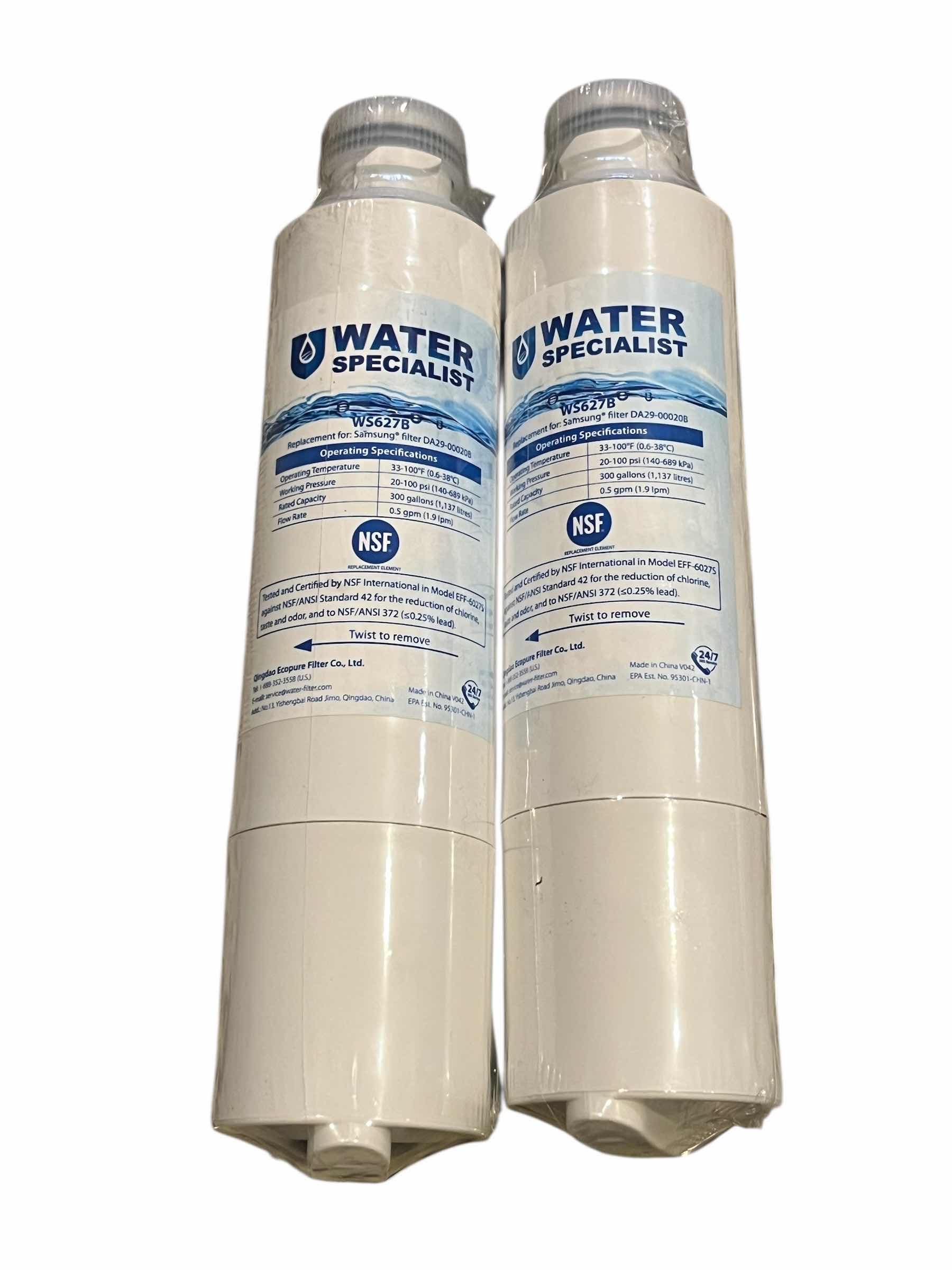 Photo 1 of 2-PACK WATER SPECIALIST SAMSUNG REFRIGERATOR WATER FILTER WS627B