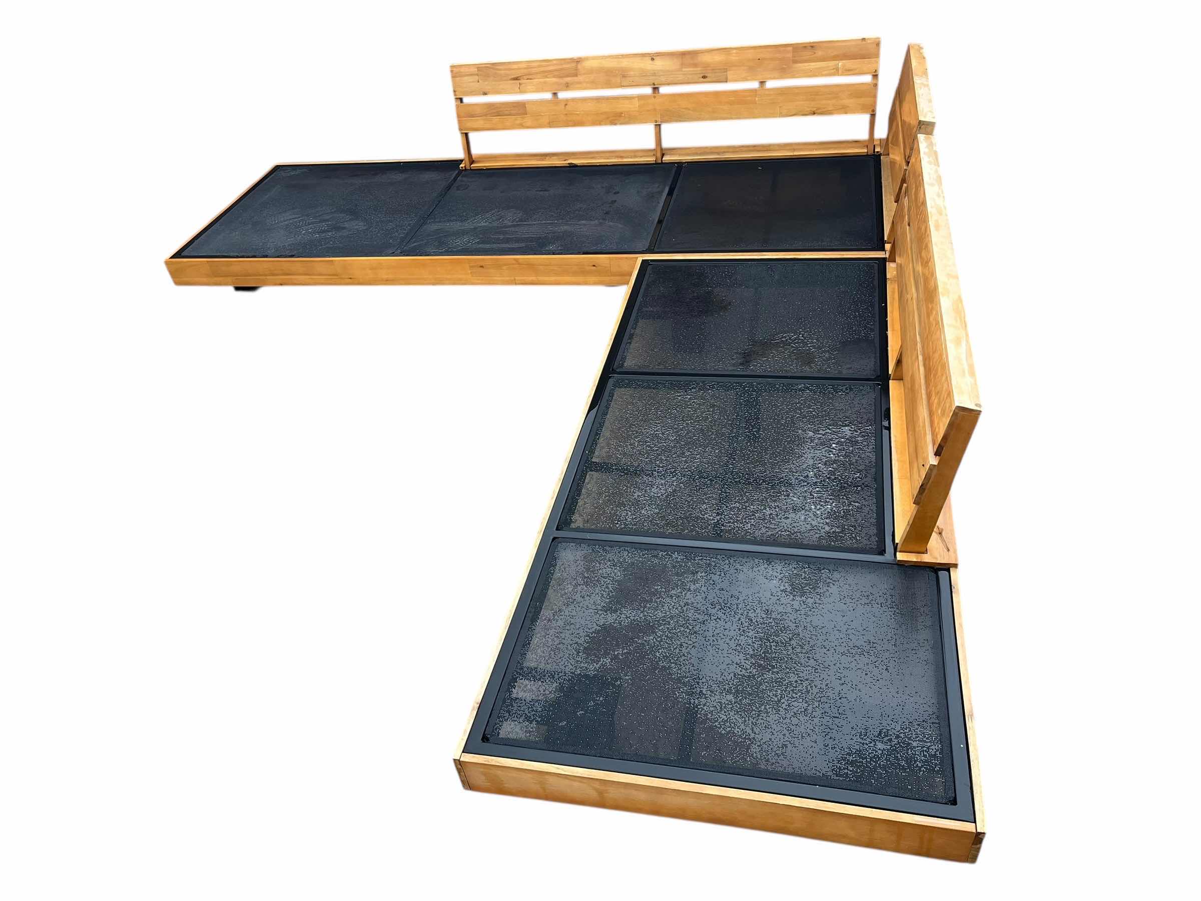 Photo 1 of ARTICLE LUBEK LOW CORNER WOOD PATIO SECTIONAL 98.5” X 100.5” H22” (READ NOTES)