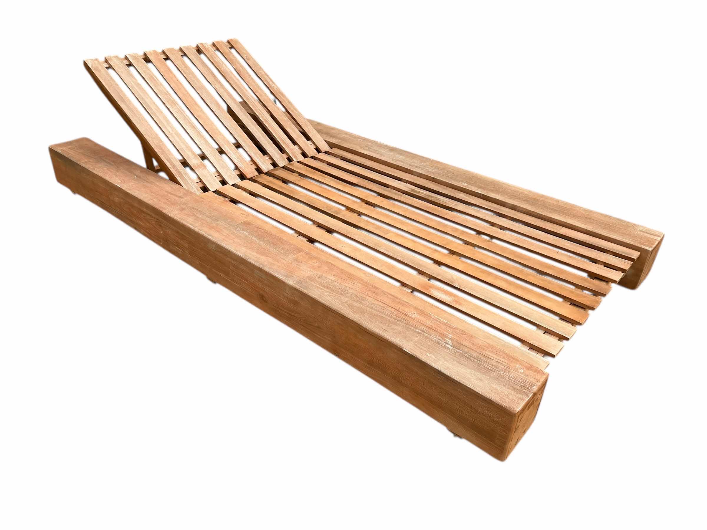 Photo 1 of NATURAL WOOD POOL LOUNGE CHAISE 39” X 76.5” H7”-27”