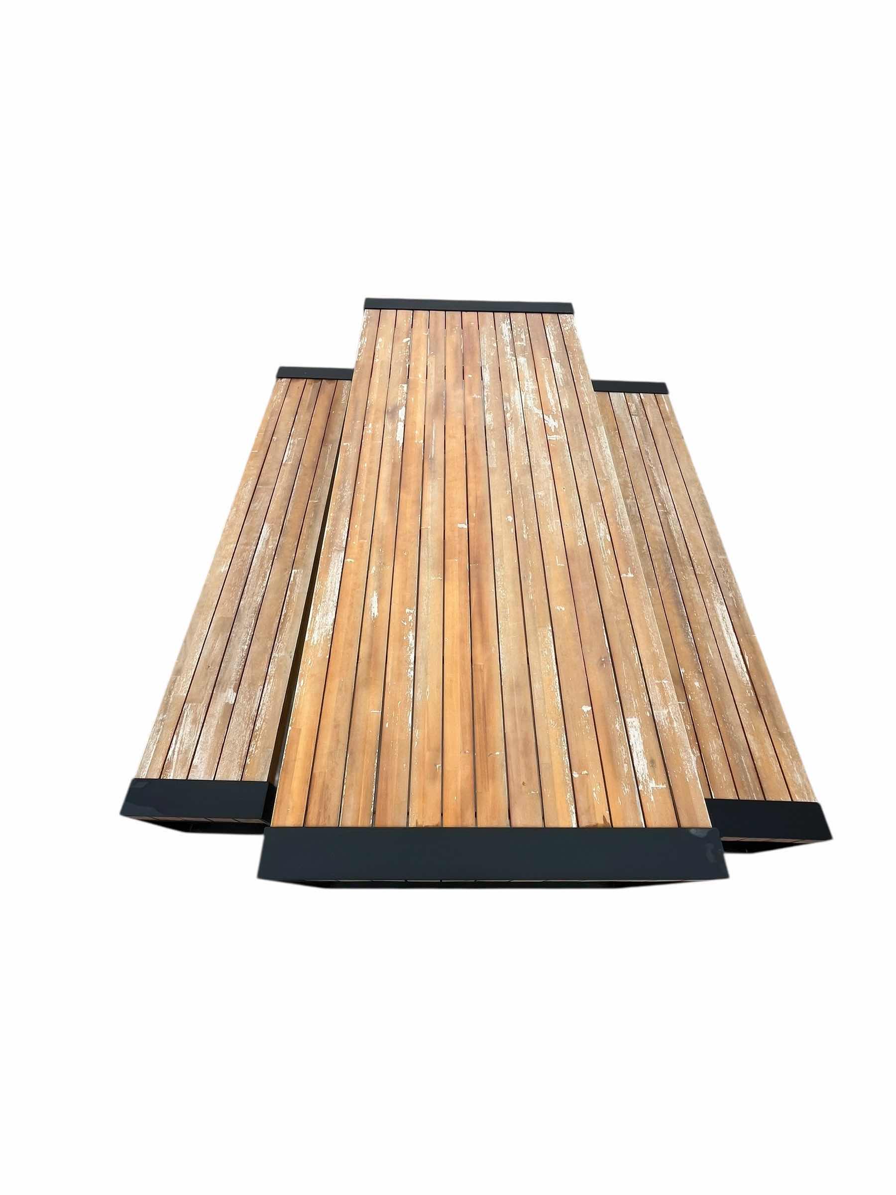 Photo 1 of ARTICLE LUBEK TUSCAN WOOD OUTDOOR PATIO TABLE & BENCH SET (READ NOTES)