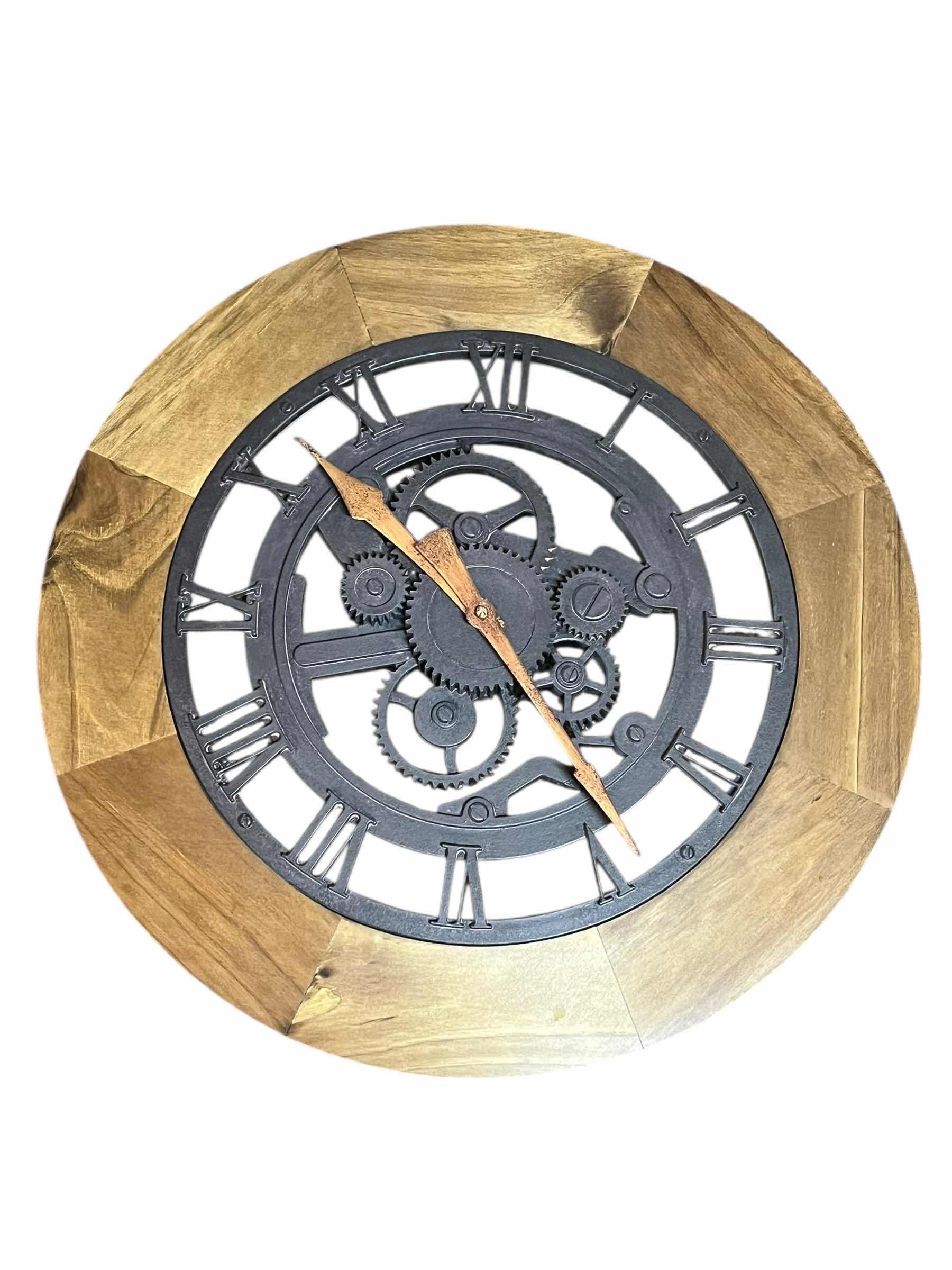 Photo 1 of FIRSTTIME & CO. AGED WOOD WALL CLOCK 19.5”