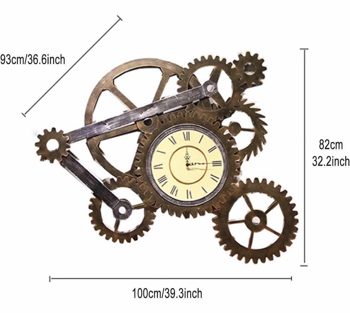 Photo 1 of ZAIHW INDUSTRIAL NOISELESS RUSTY GEAR STYLE WALL CLOCK
